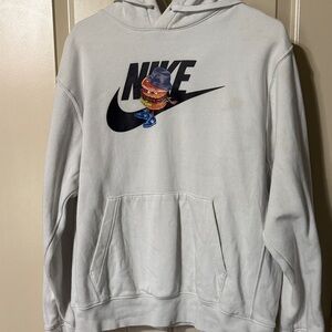 Nike White Hoodie with fun hamburger graphic!
